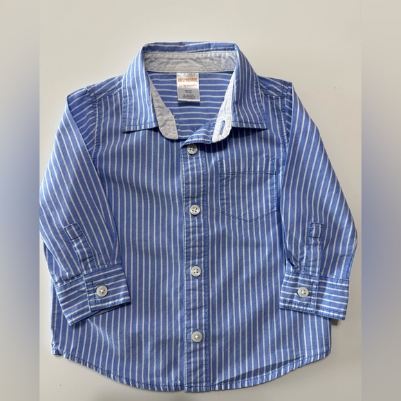 Gymboree Boys Striped Button Down – Size 12–18M 💙👔 - Picture 1 of 4